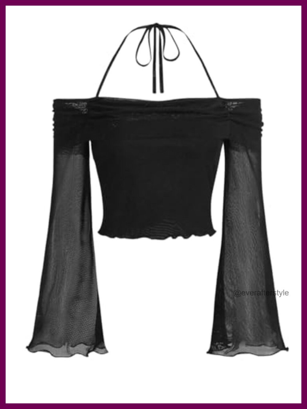 Women's Off The Shoulder Bell Sleeve Crop Top Y2K 90s Blouse